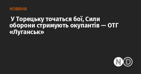 У Торецьку тривають запеклі бої, де підрозділи оборони протистоять агресорам — ОТГ 