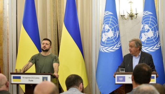 Згідно з інформацією з Офісу Президента, Зеленський не підтвердив прибуття генерального секретаря ООН до України.