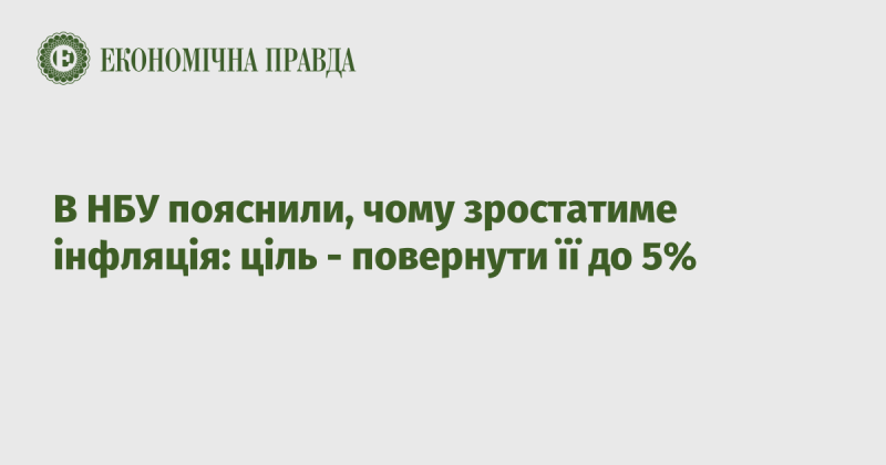 В Національному банку України роз'яснили причини зростання інфляції, зазначивши, що основна мета полягає в тому, щоб повернути цей показник до рівня 5%.