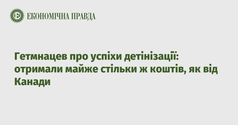 Гетмнацев щодо досягнень у сфері детінізації: ми отримали майже таку ж суму фінансування, як і від Канади.